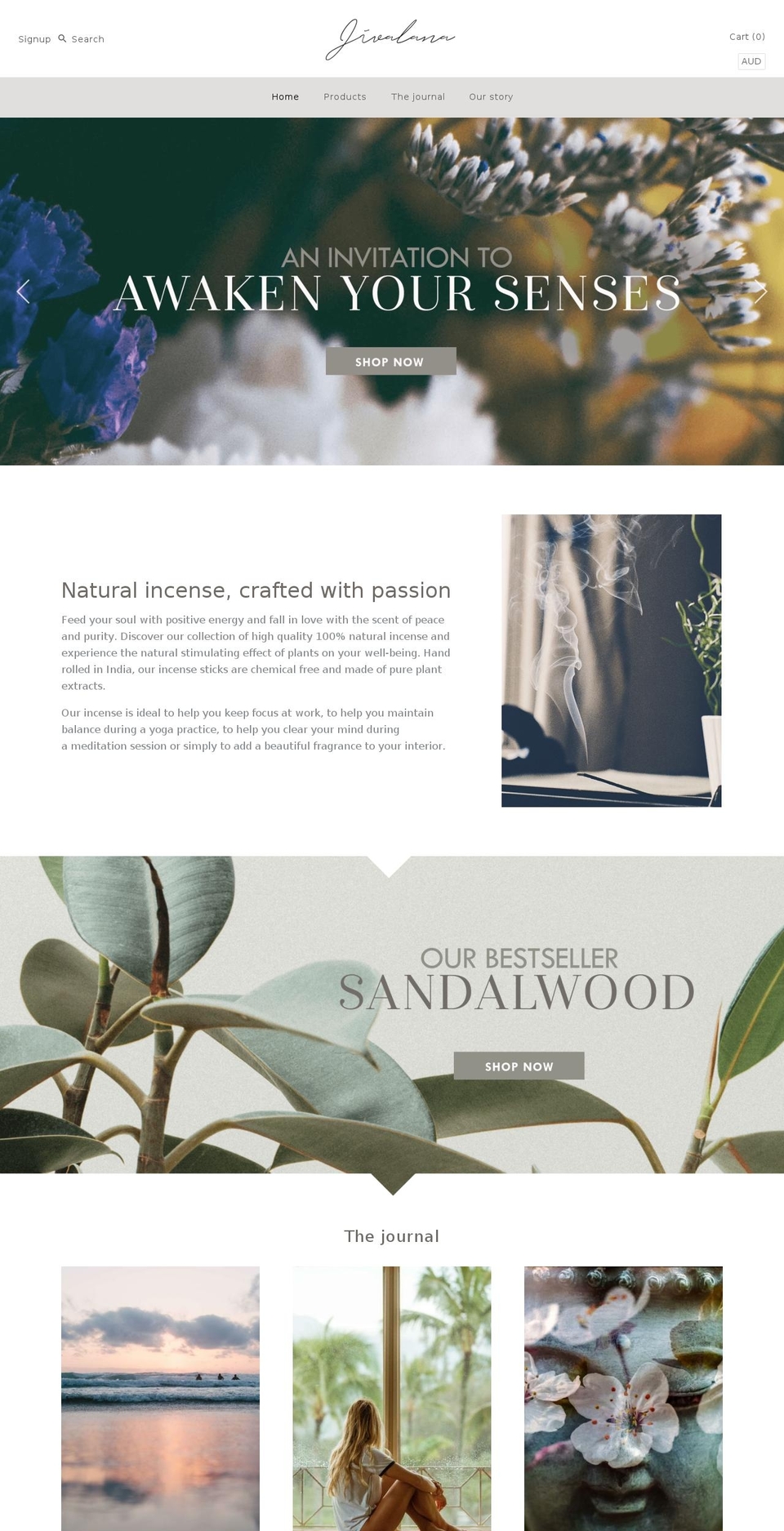 jivalana.com shopify website screenshot