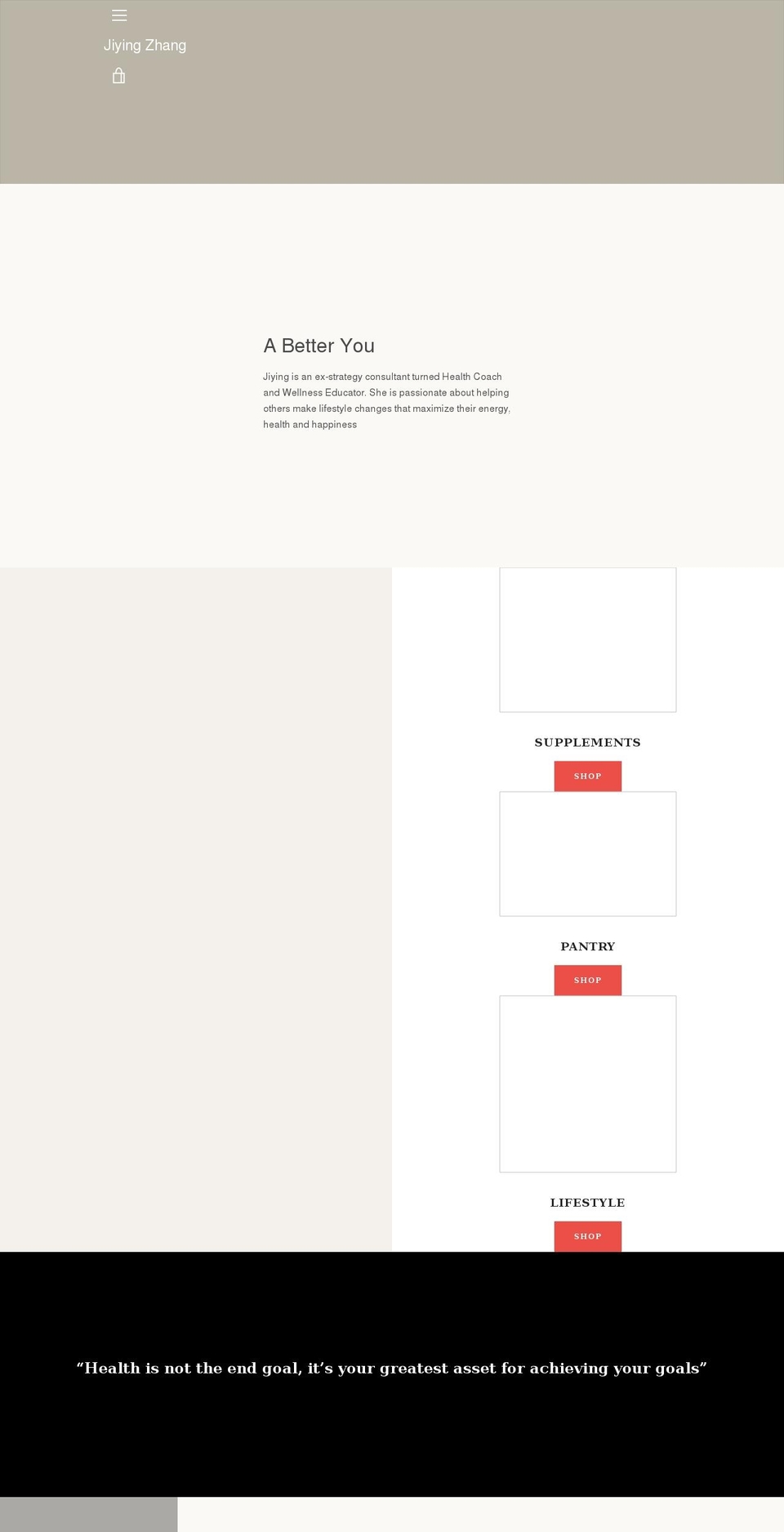 jiyingzhang.com shopify website screenshot