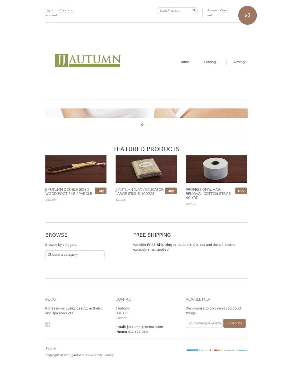 jjautumn.com shopify website screenshot