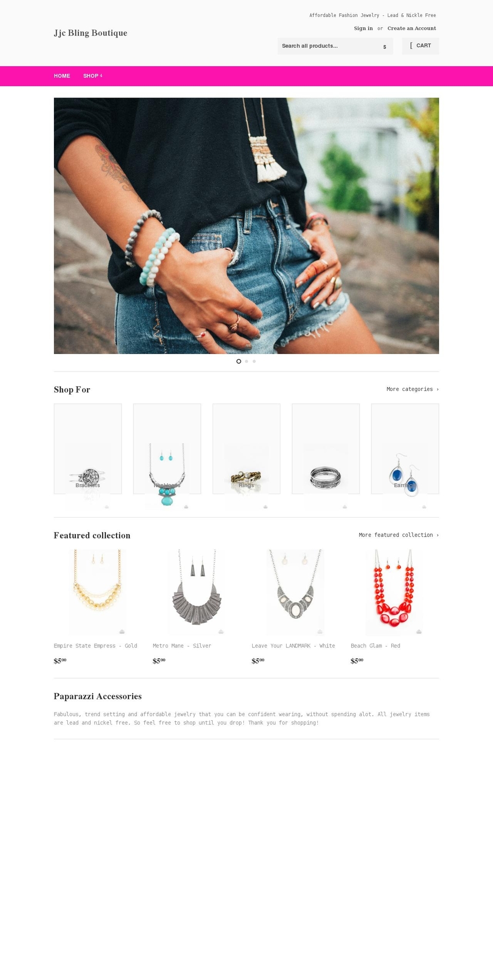 jjcblingboutique.com shopify website screenshot