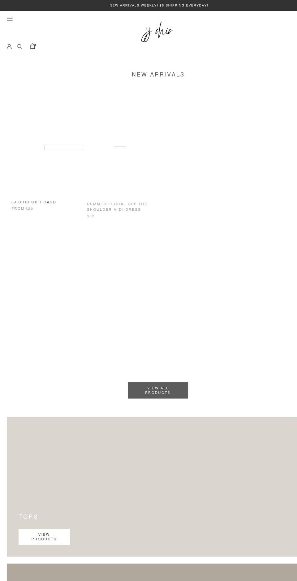 jjchic.com shopify website screenshot