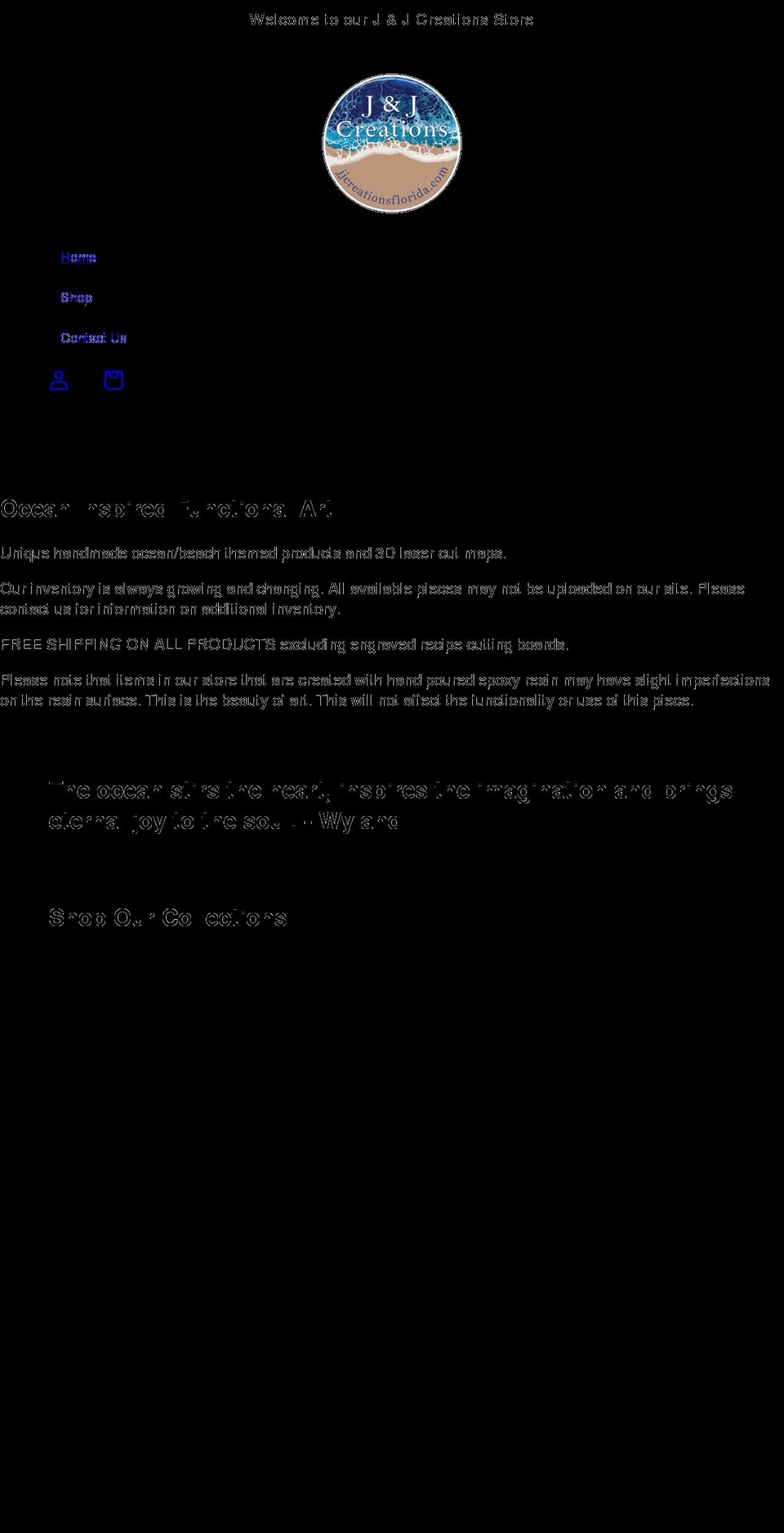 jjcreationsflorida.com shopify website screenshot