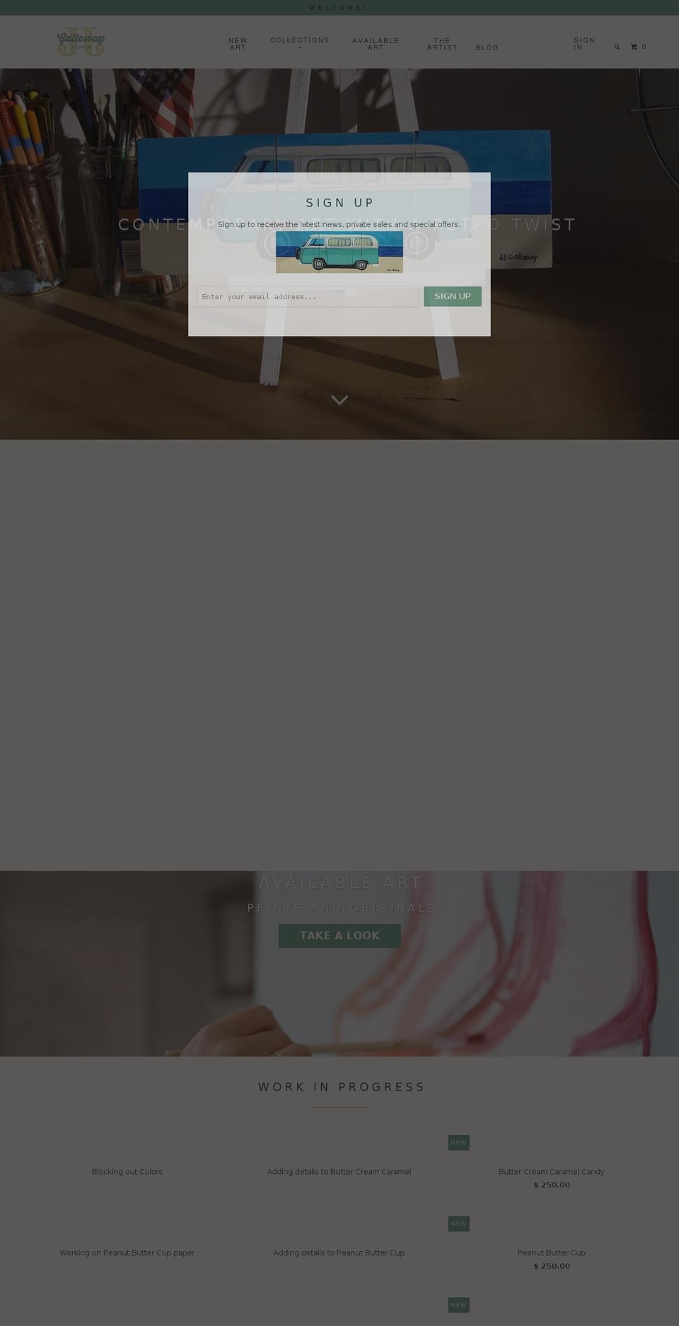jjgallowayshop.com shopify website screenshot