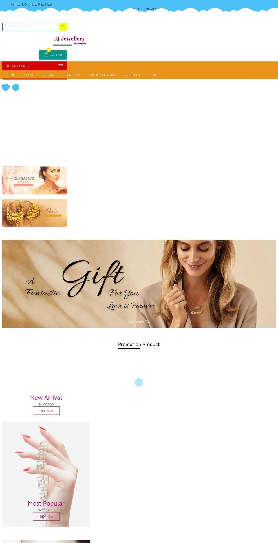 infinit Shopify theme site example jjjewellery.online