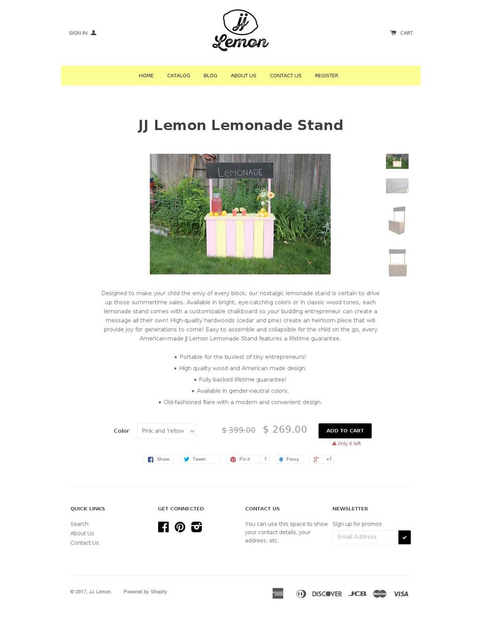jjlemon.com shopify website screenshot