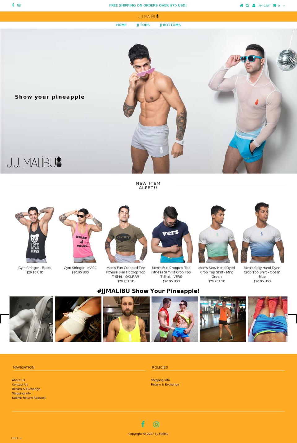 jjmalibu.com shopify website screenshot