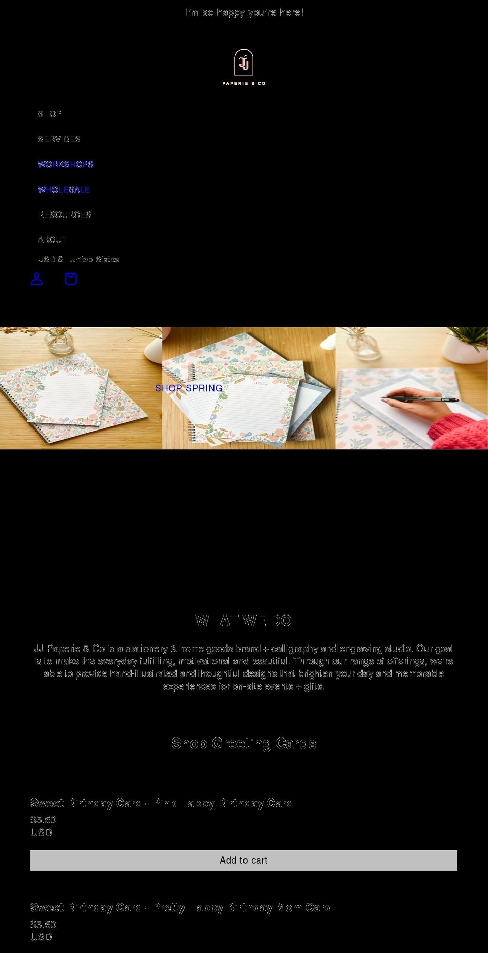 jjpaperieco.com shopify website screenshot