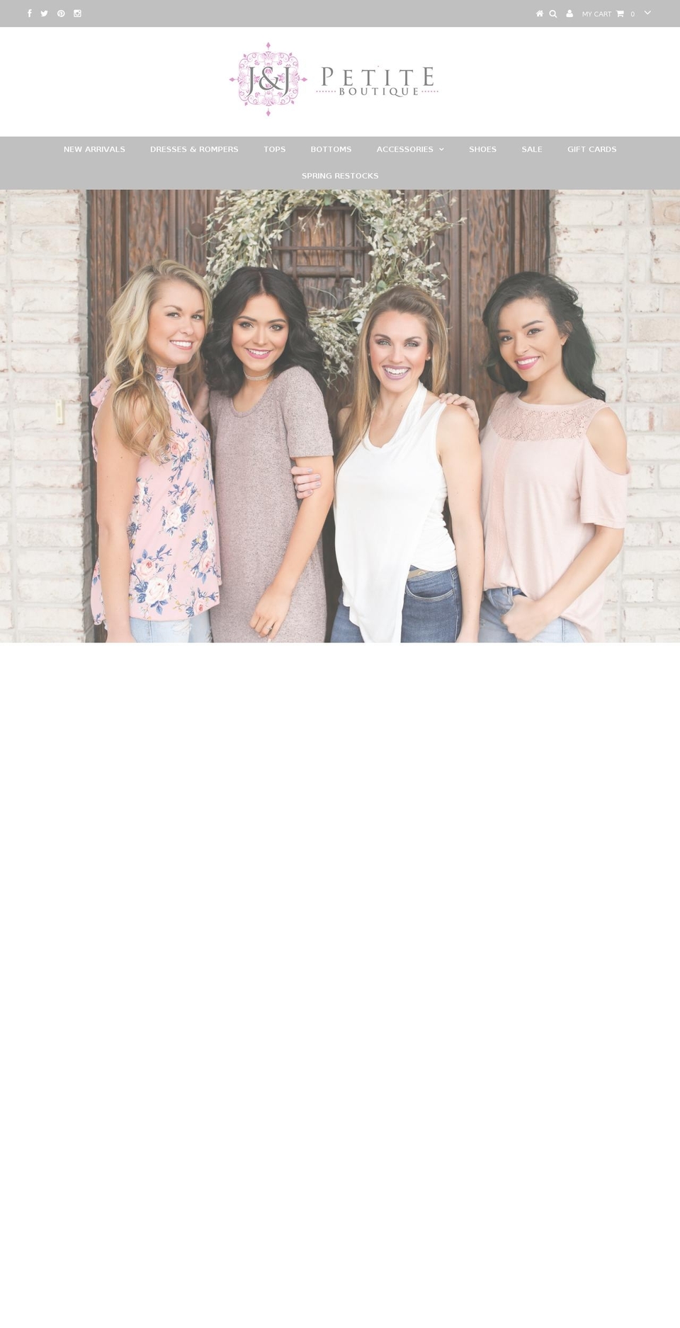 jjpetite.com shopify website screenshot