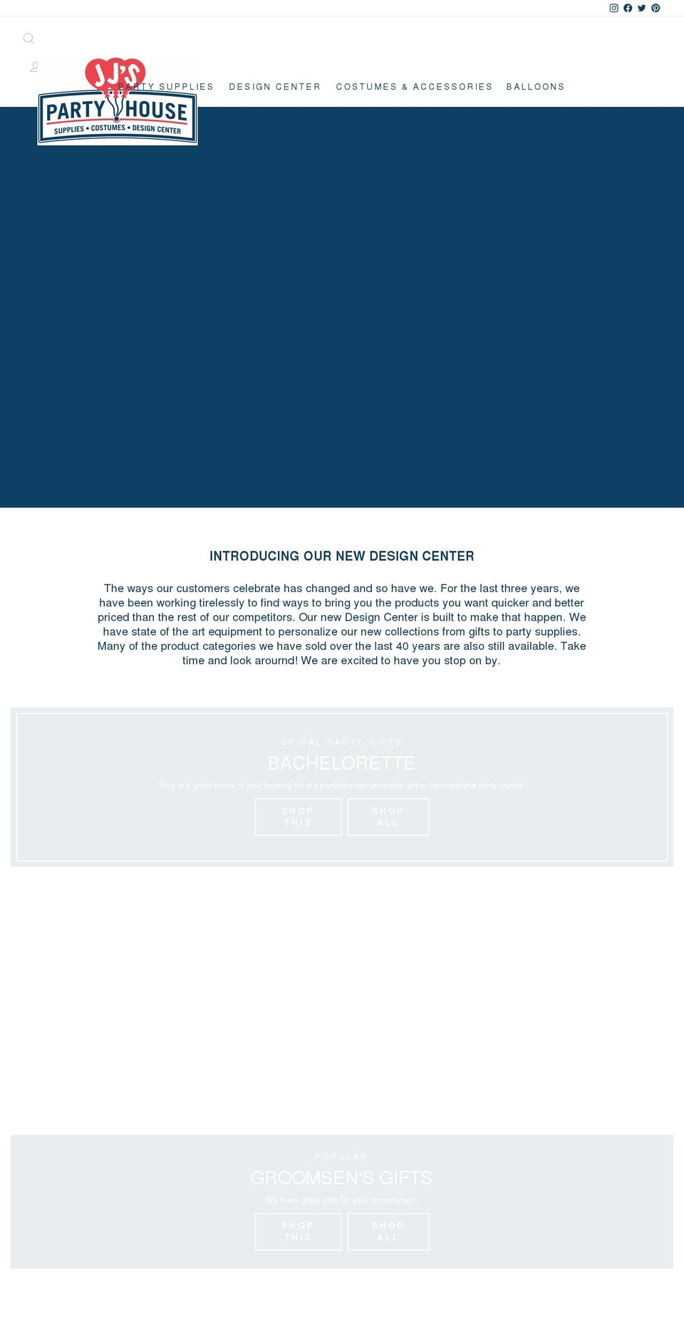 jjs-party-house.myshopify.com — Shopify storefront screenshot