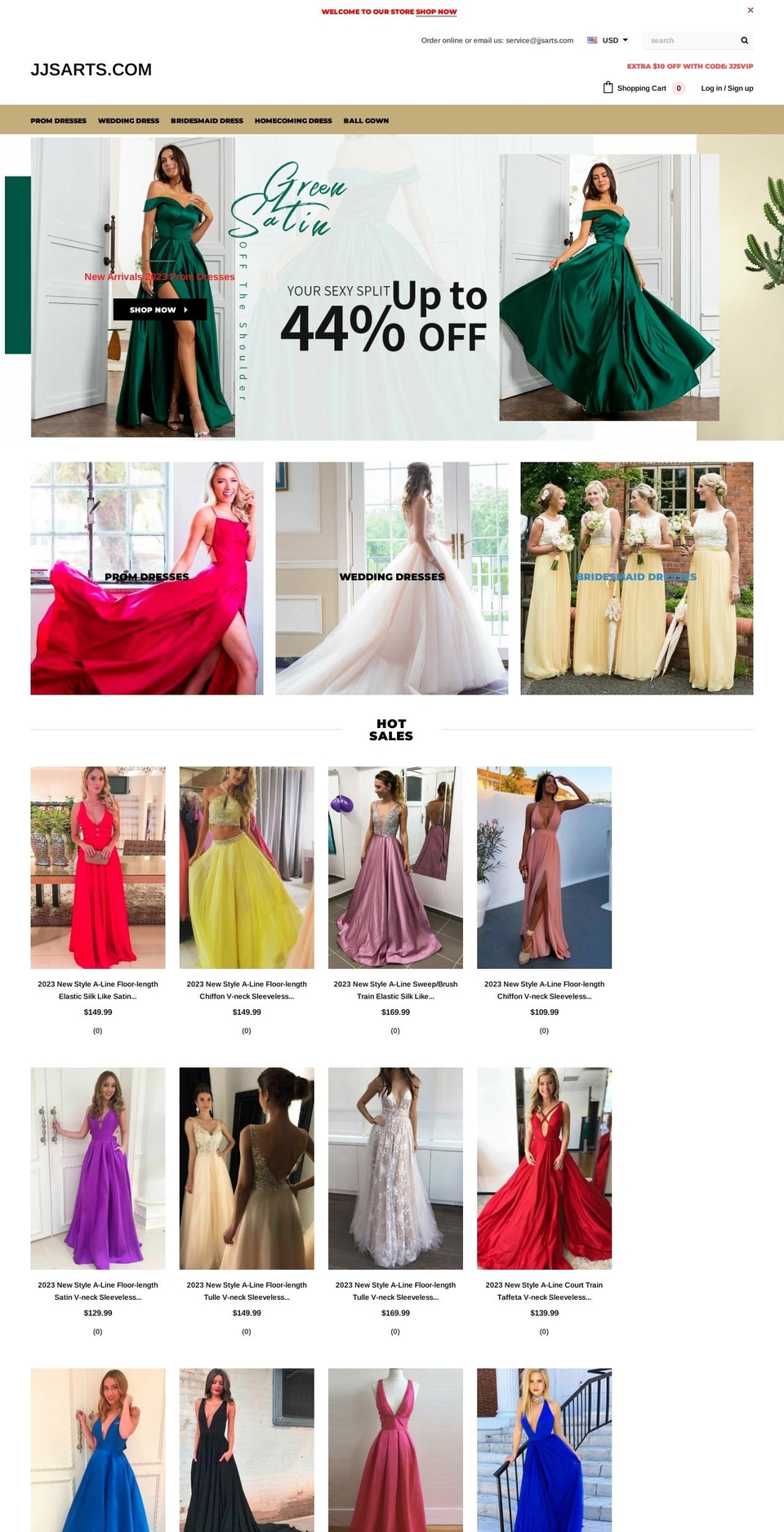 jjsarts.com shopify website screenshot