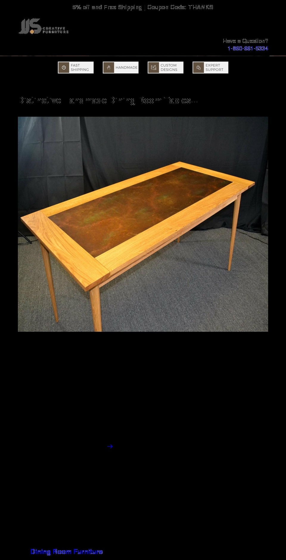 jjscreativefurniture.com shopify website screenshot