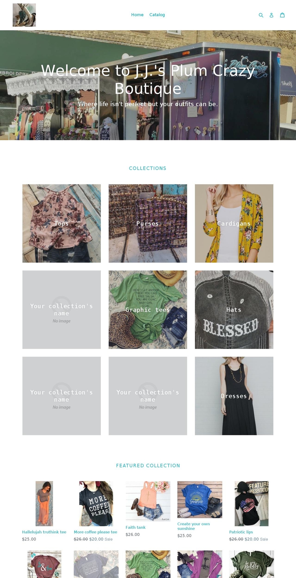 jjsplumcrazyboutique.com — Shopify storefront screenshot