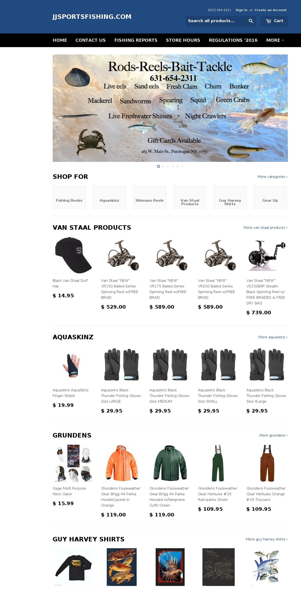 jjsportsfishing.com shopify website screenshot