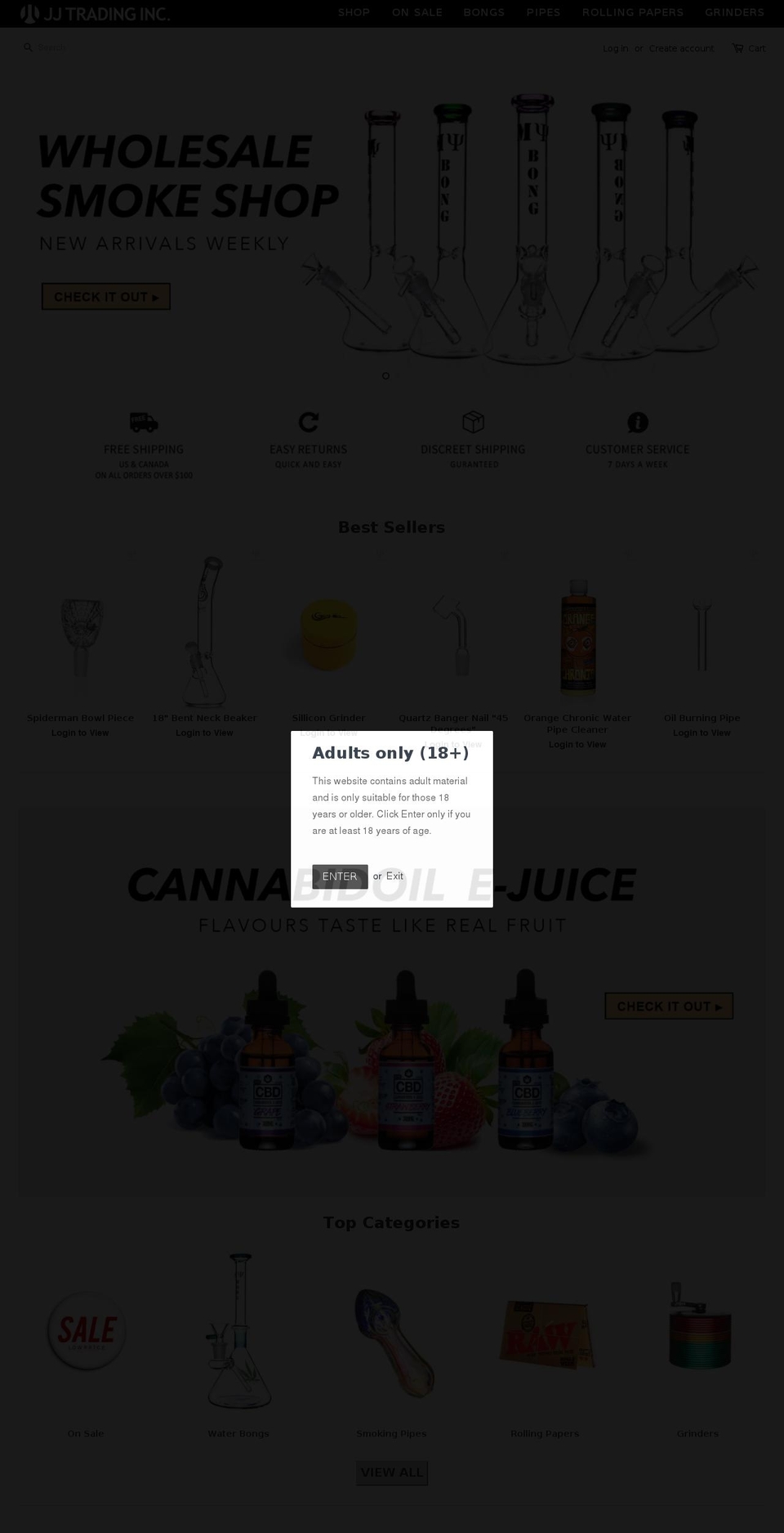 jjtradinginc.com — Shopify storefront screenshot