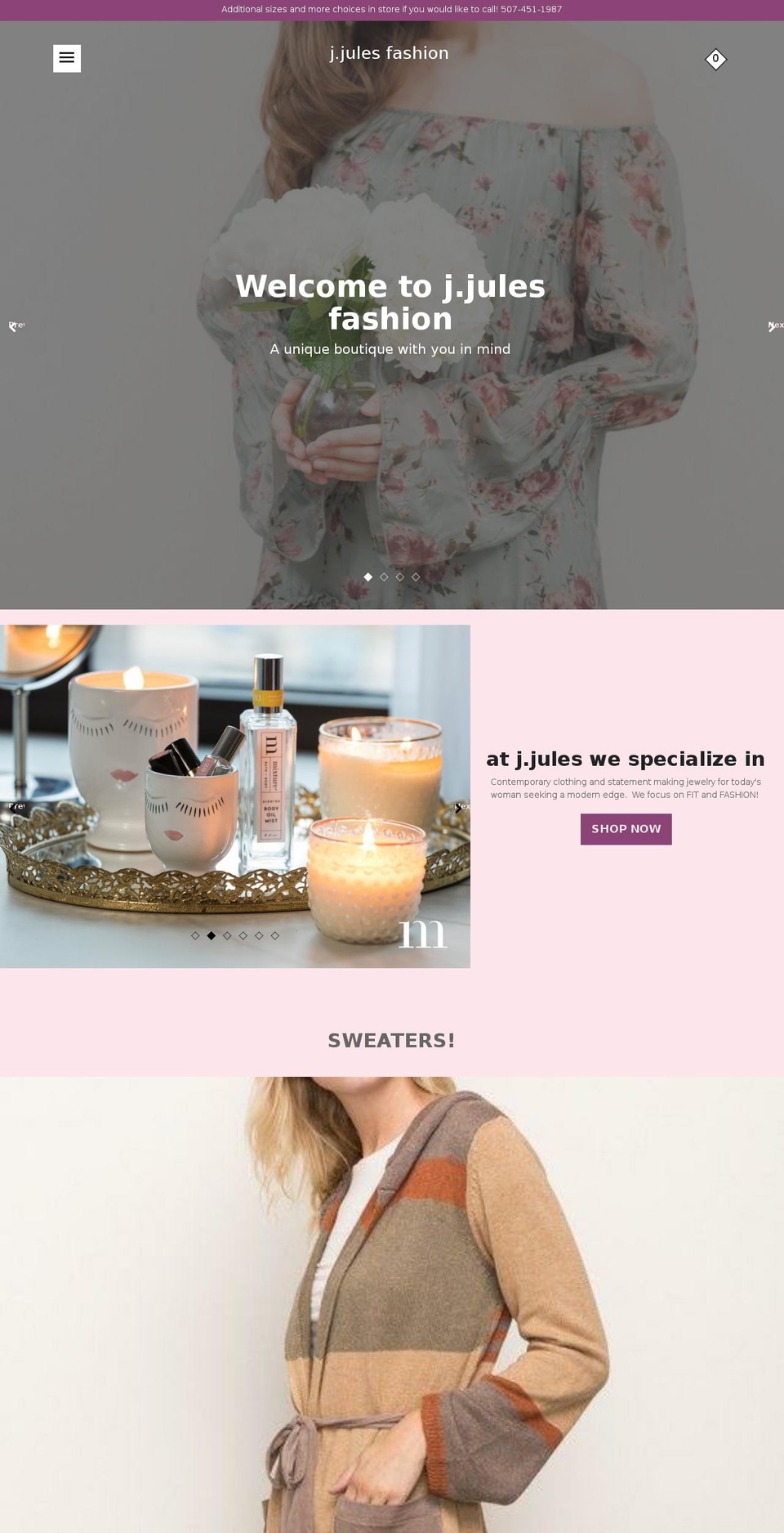 jjulesfashion.com shopify website screenshot