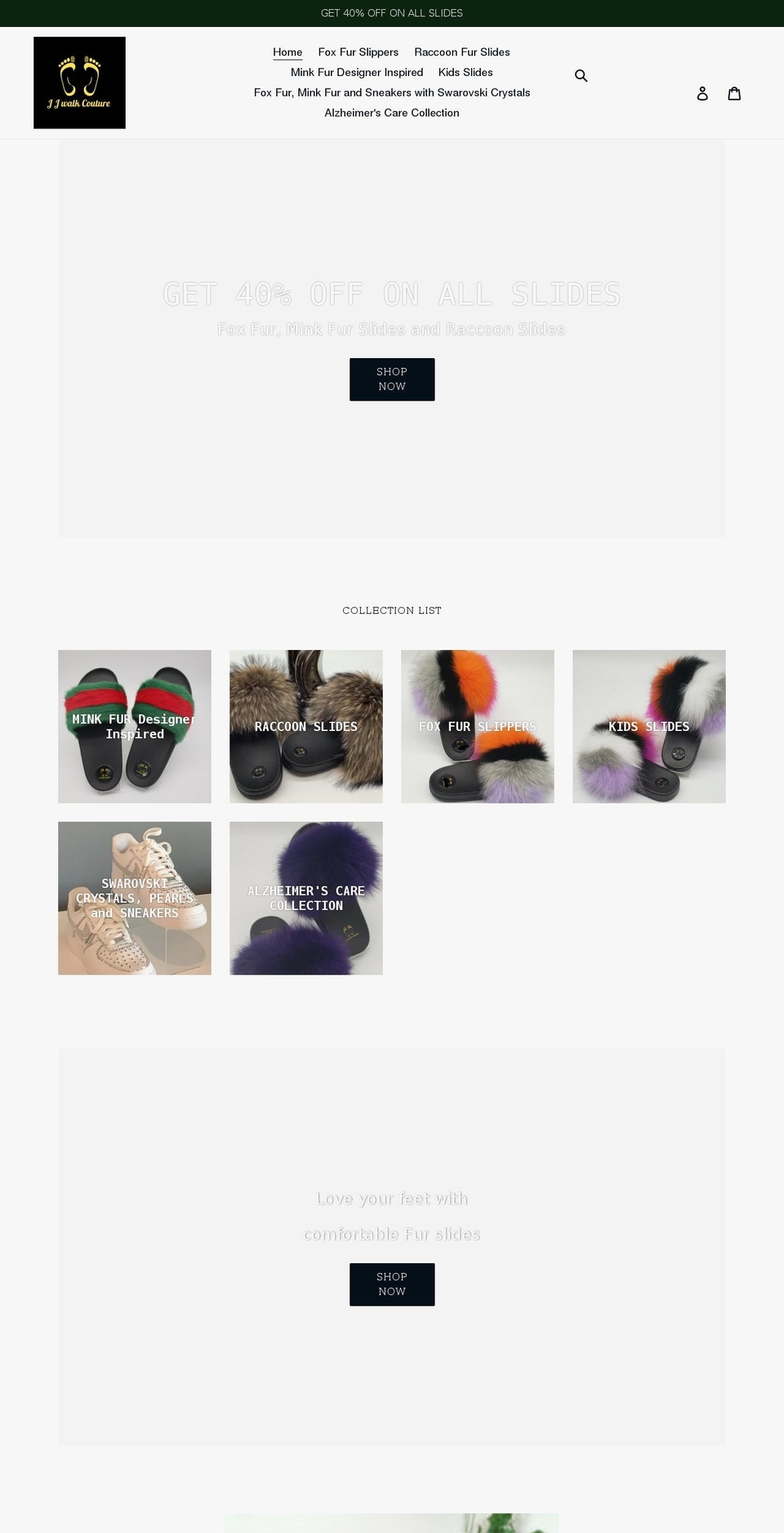 jjwalkcouture.com shopify website screenshot