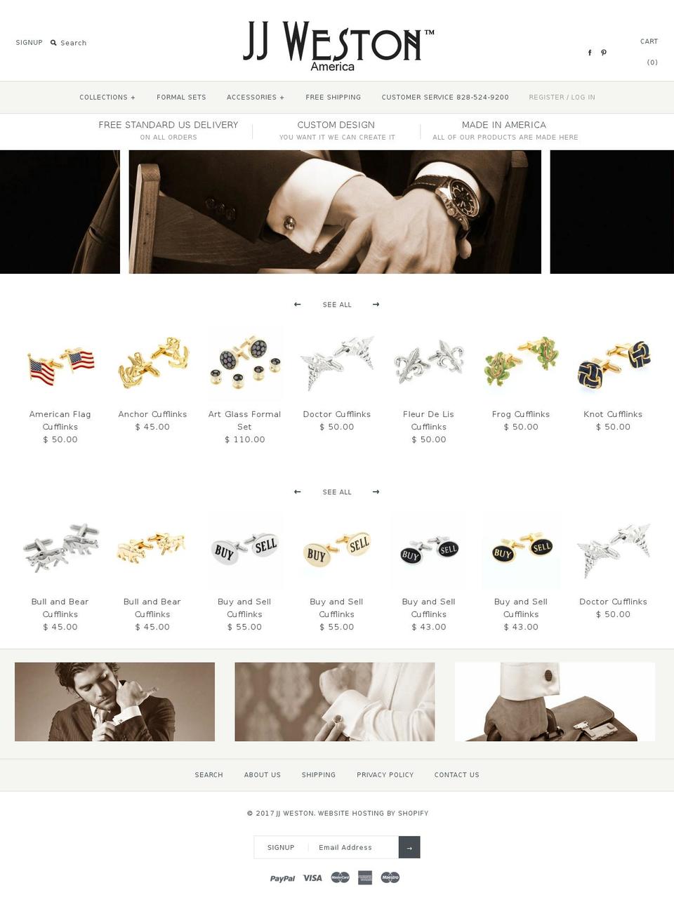 jjweston.com shopify website screenshot