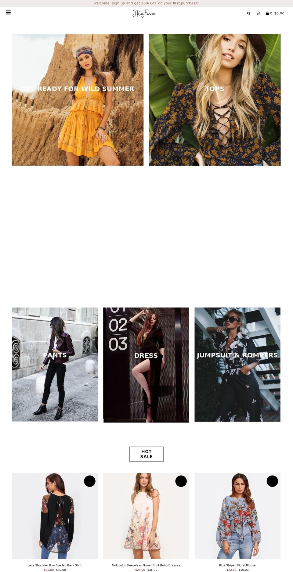 jkayfashion.com shopify website screenshot