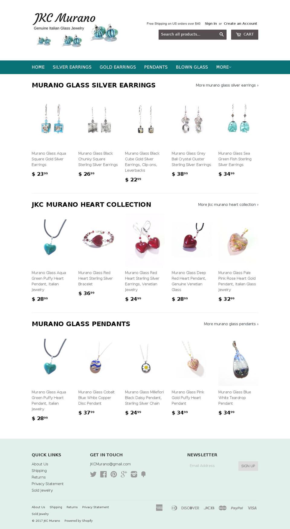 jkcmurano.com shopify website screenshot