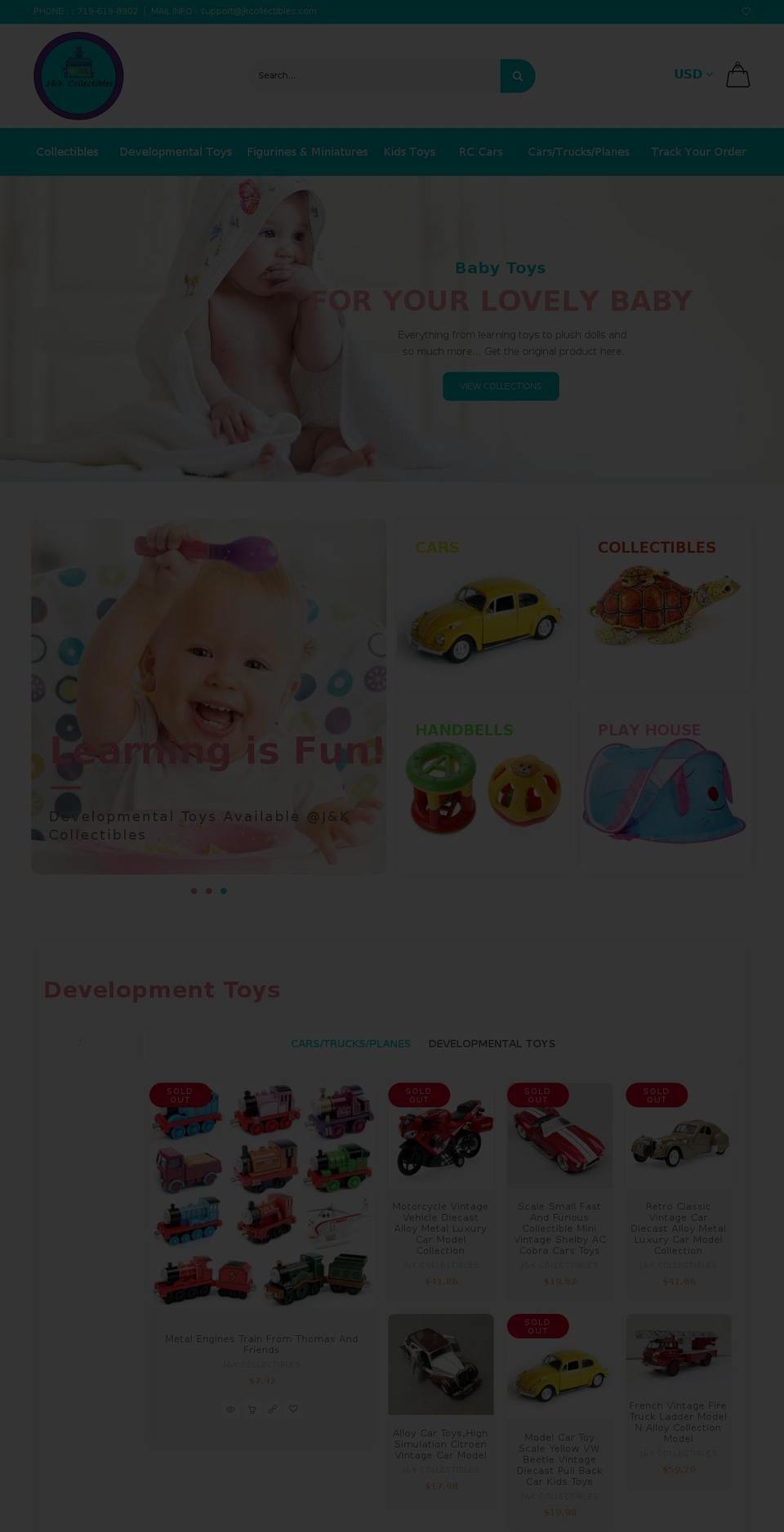 jkcollectibles.com — Shopify storefront screenshot