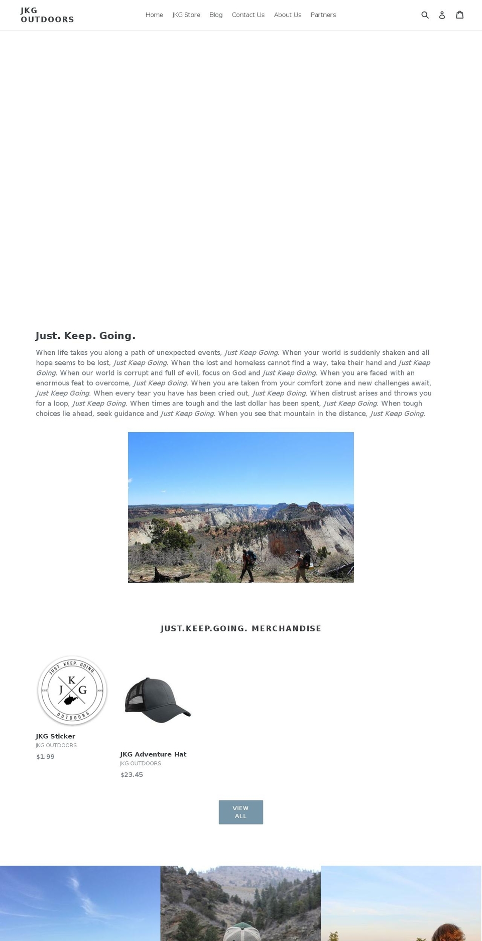 jkgoutdoors.com — Shopify storefront screenshot