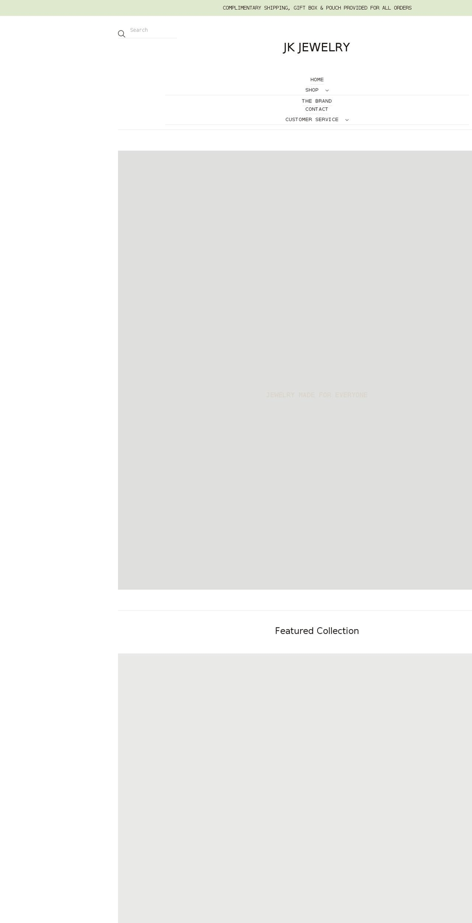 jkjewelry.com shopify website screenshot