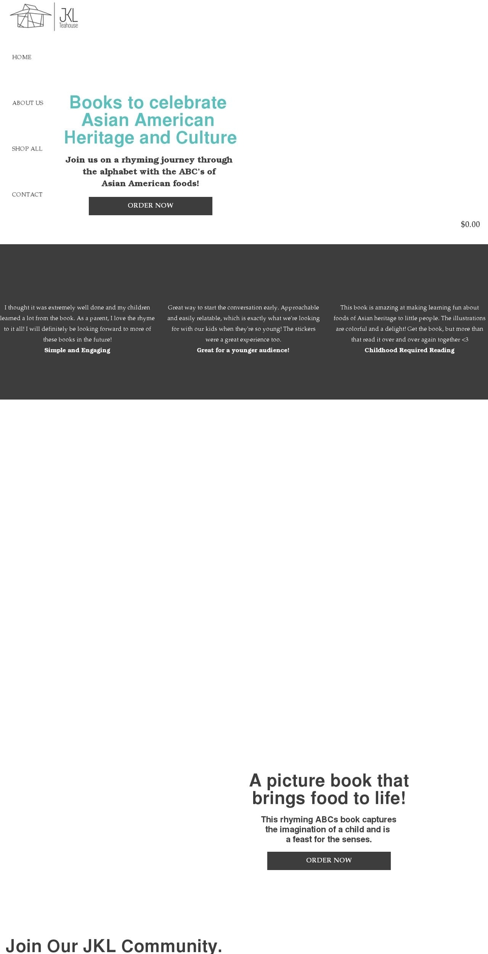 jklteahouse.com shopify website screenshot