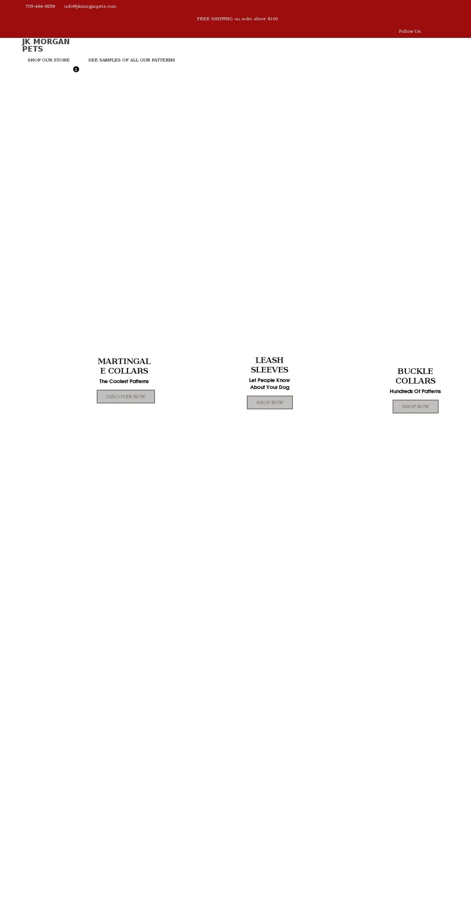 jkmorganpets.com shopify website screenshot