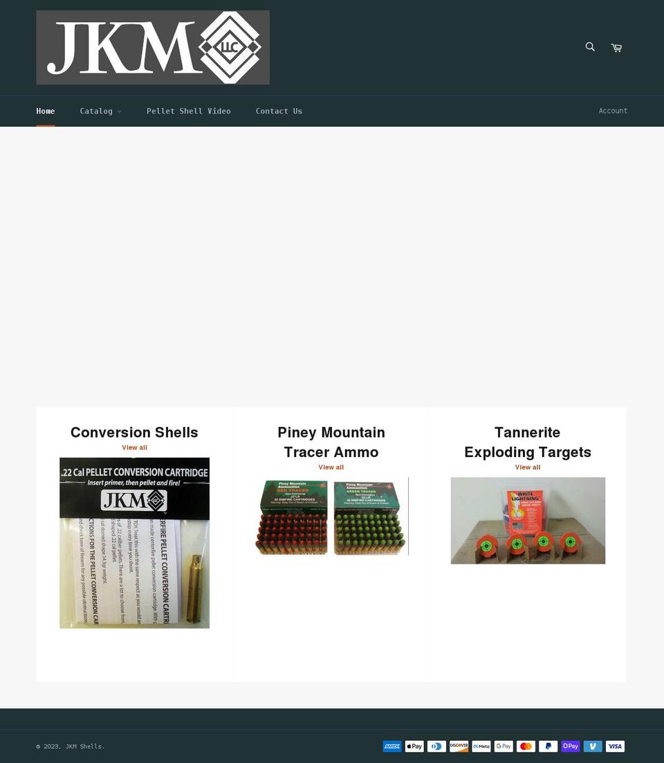 jkmshells.com shopify website screenshot