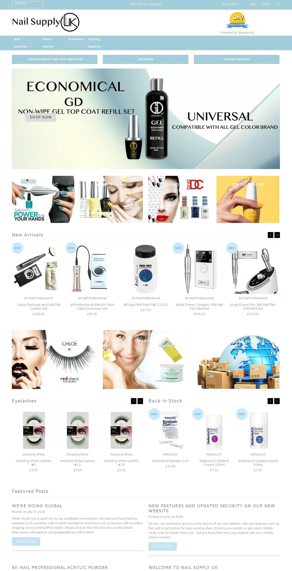 jknailsupplies.com — Shopify storefront screenshot