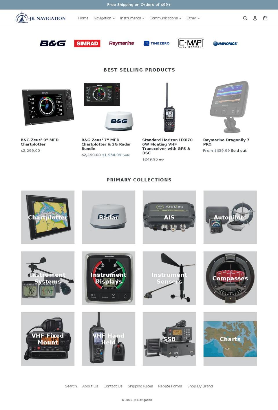 jknavigation.com — Shopify storefront screenshot