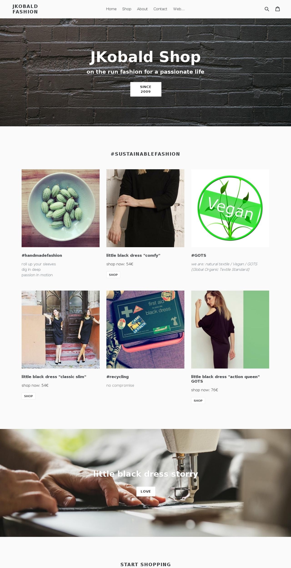 jkobaldshop.com — Shopify storefront screenshot