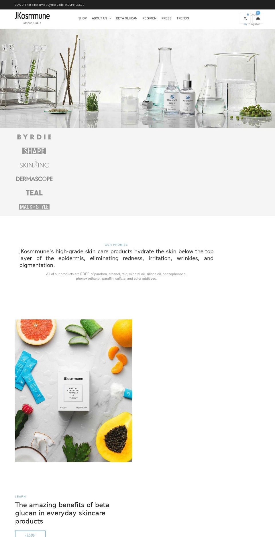 jkosmmune.com — Shopify storefront screenshot