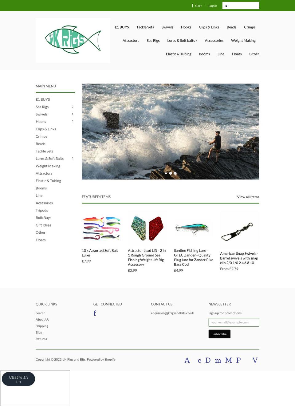 jkrigsandbits.co.uk shopify website screenshot