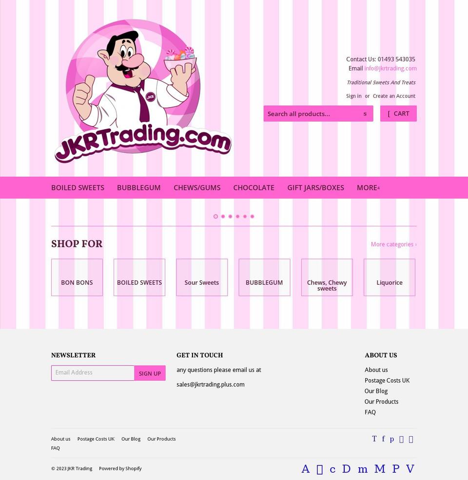 jkrtrading.com shopify website screenshot