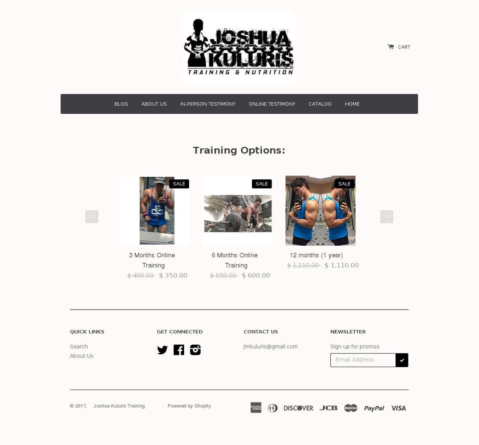 jkuluristraining.com shopify website screenshot
