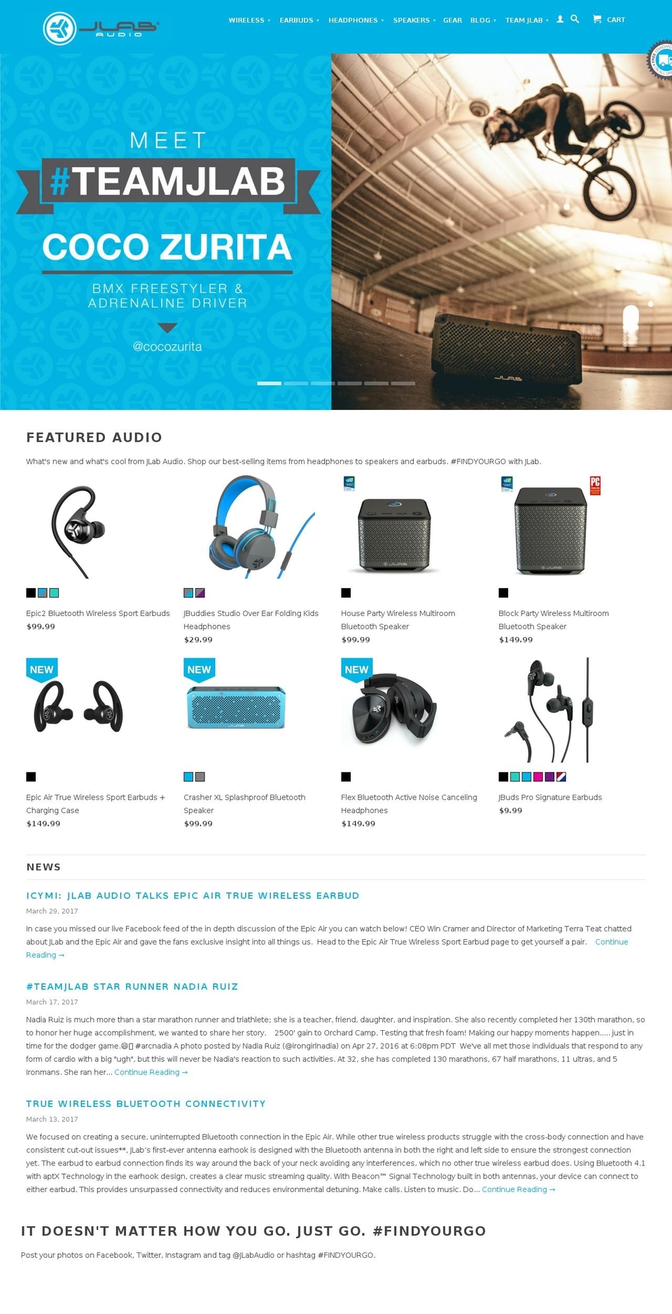 jlabaudio.org shopify website screenshot