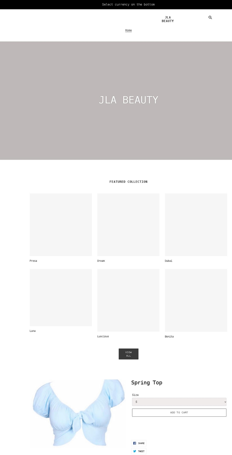 jlabeautyy.com shopify website screenshot