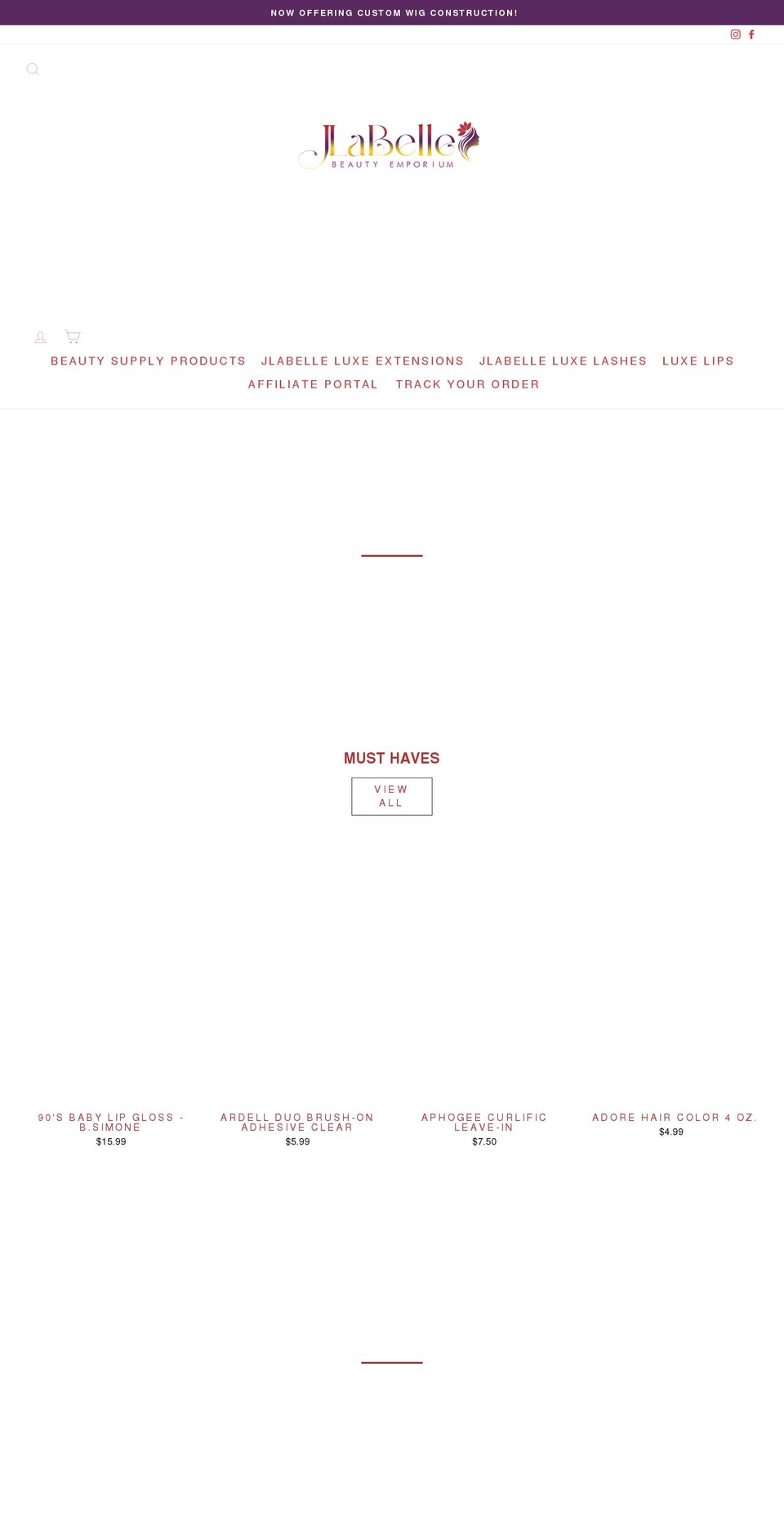 jlabellebeauty.com shopify website screenshot