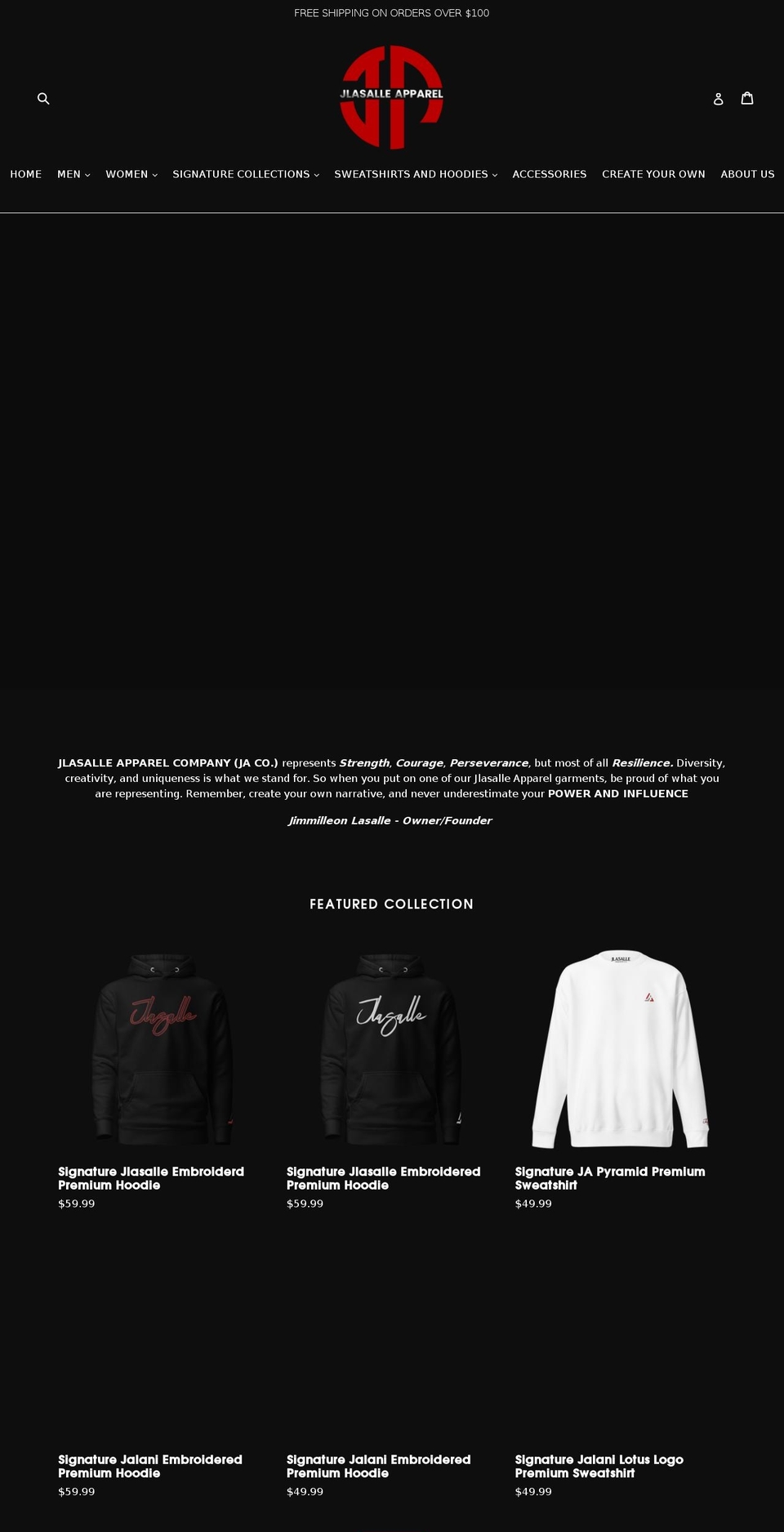 jlasalleapparel.com shopify website screenshot