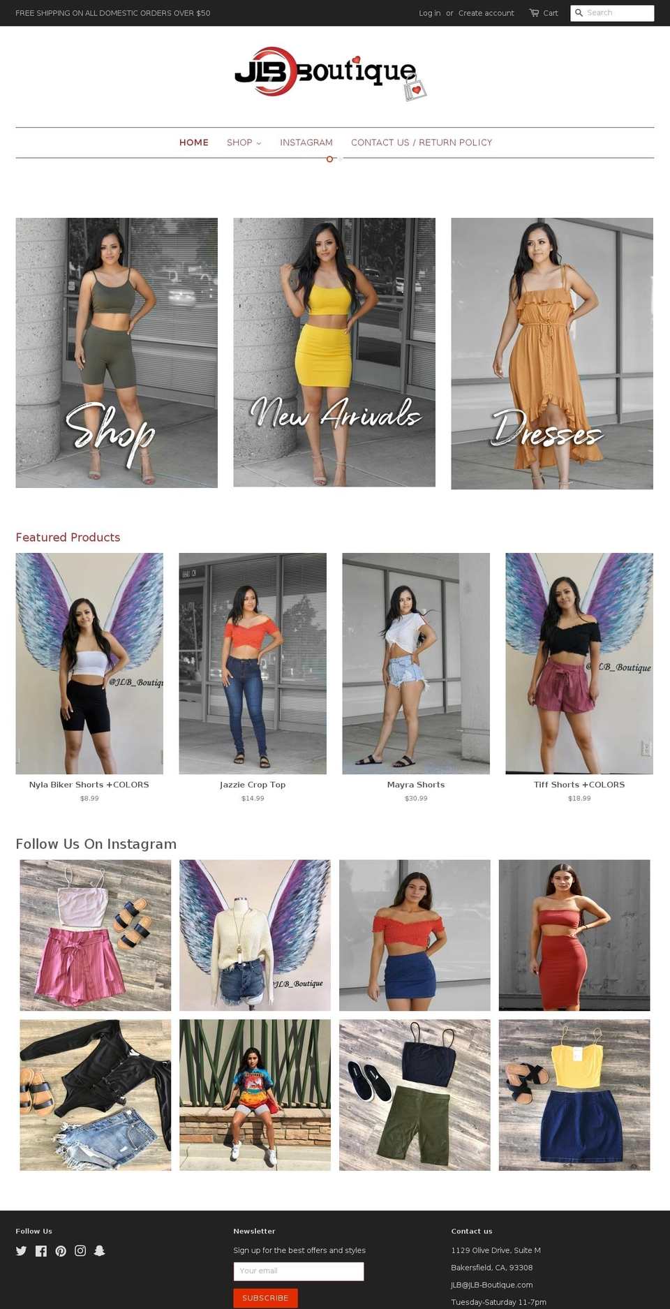 jlbboutique.com — Shopify storefront screenshot