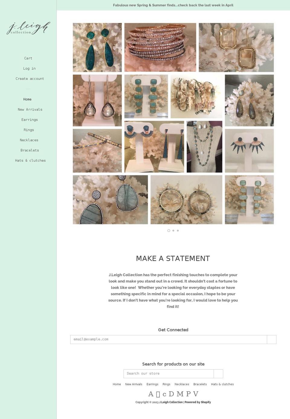 jleighcollection.com shopify website screenshot