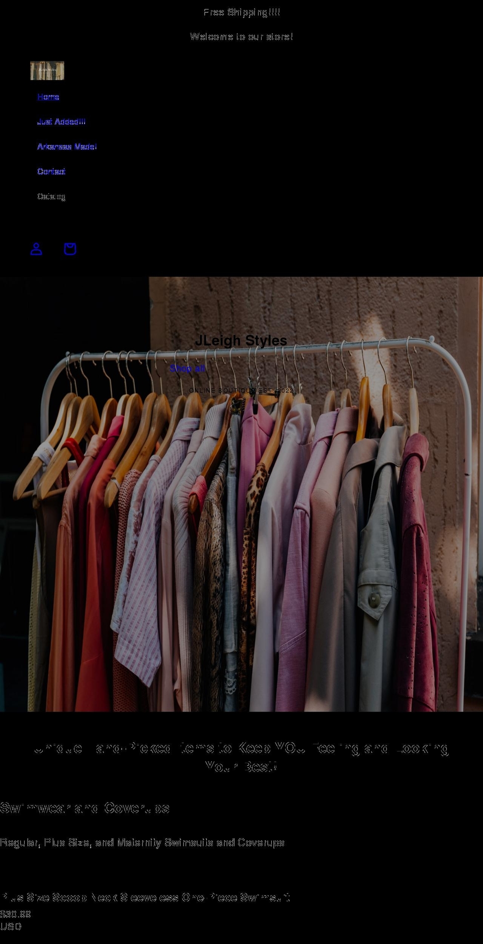 jleighstyles.com shopify website screenshot