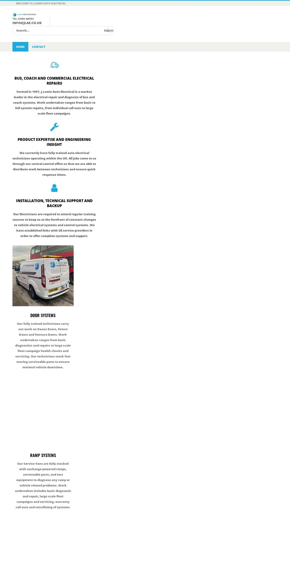 jlewisautoelectrical.uk shopify website screenshot