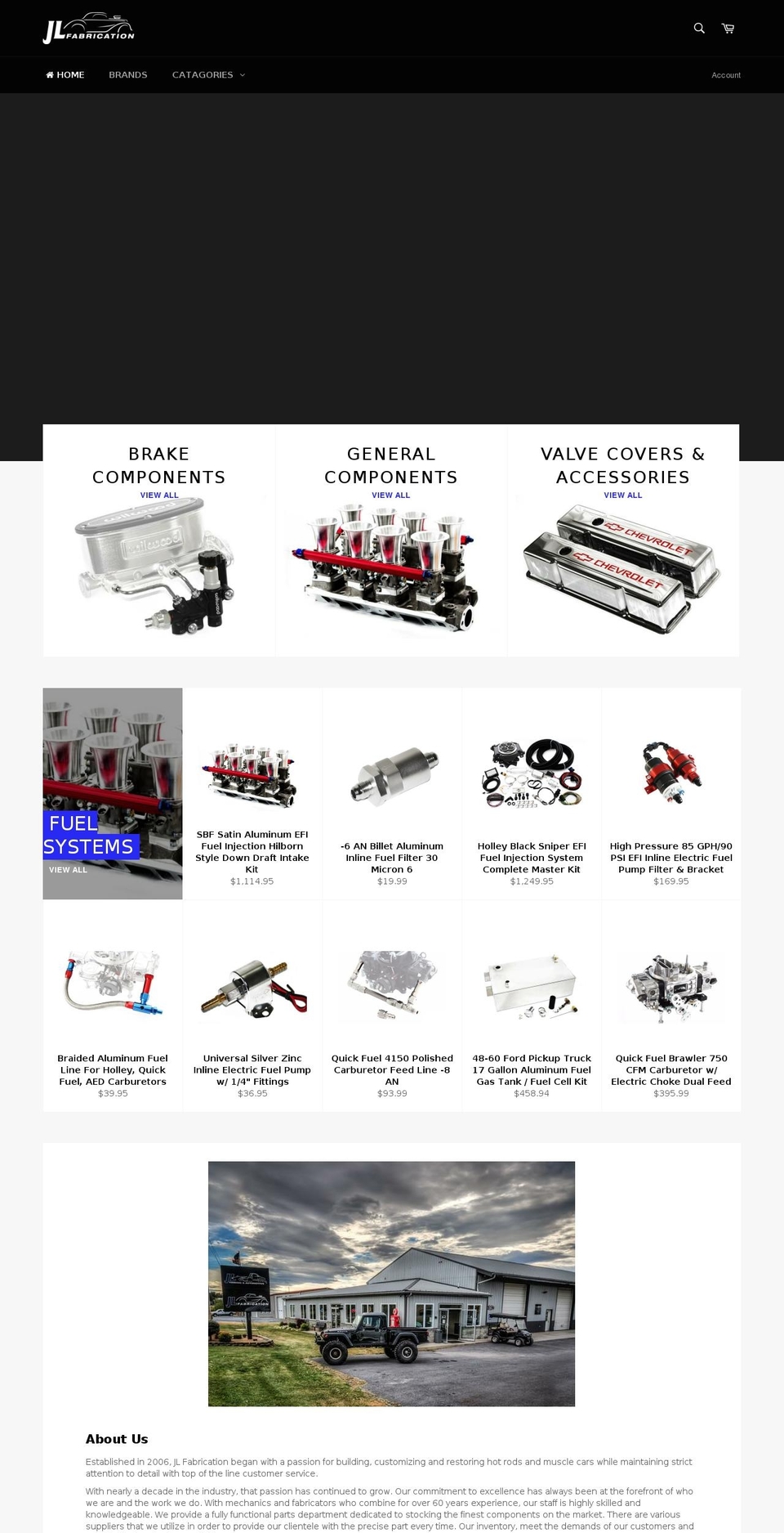 jlfabrication.com shopify website screenshot