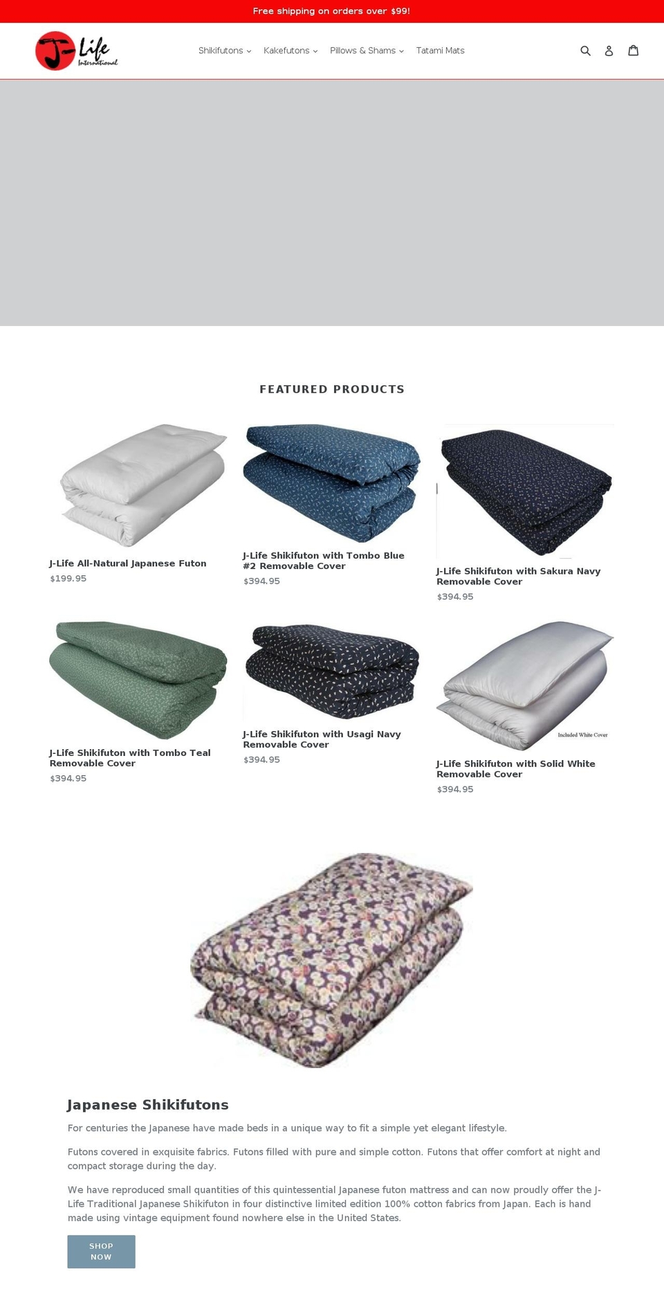 jlifeinternational.com — Shopify storefront screenshot
