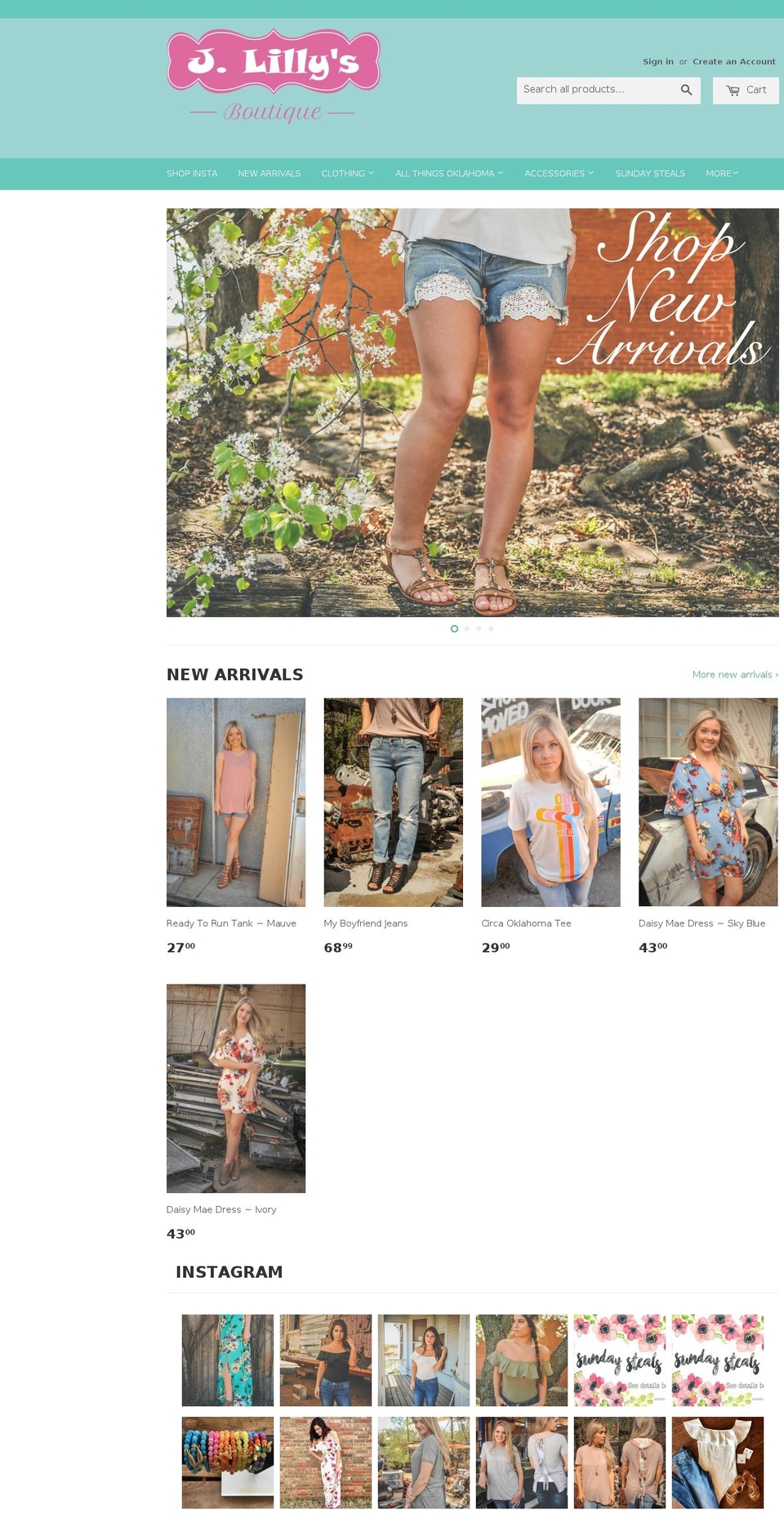 jlillysboutique.com shopify website screenshot