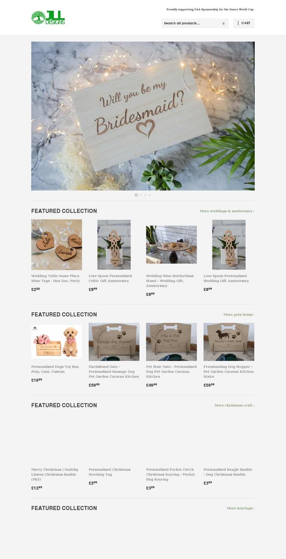 jlldesigns.co.uk shopify website screenshot