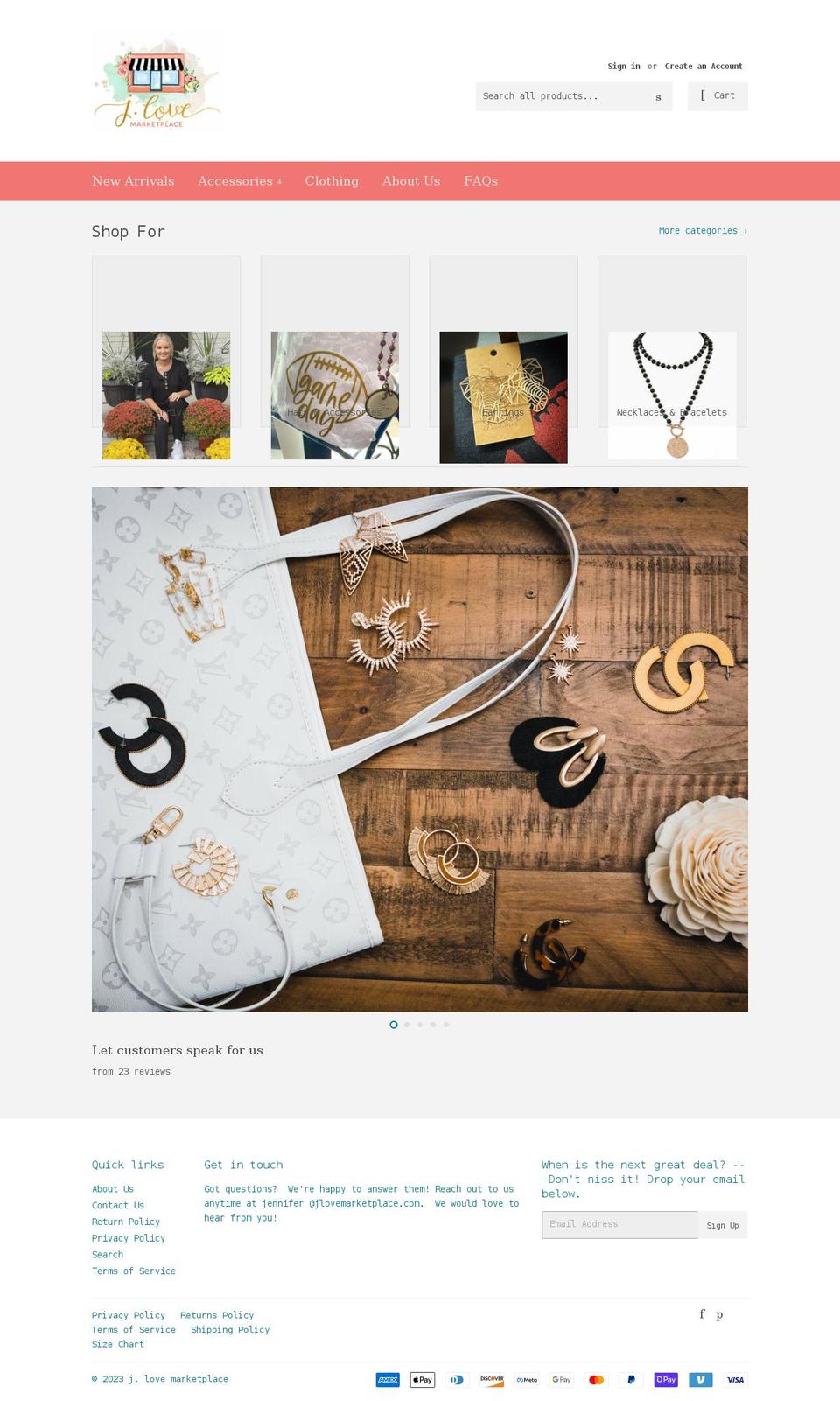 jlovemarketplace.com shopify website screenshot