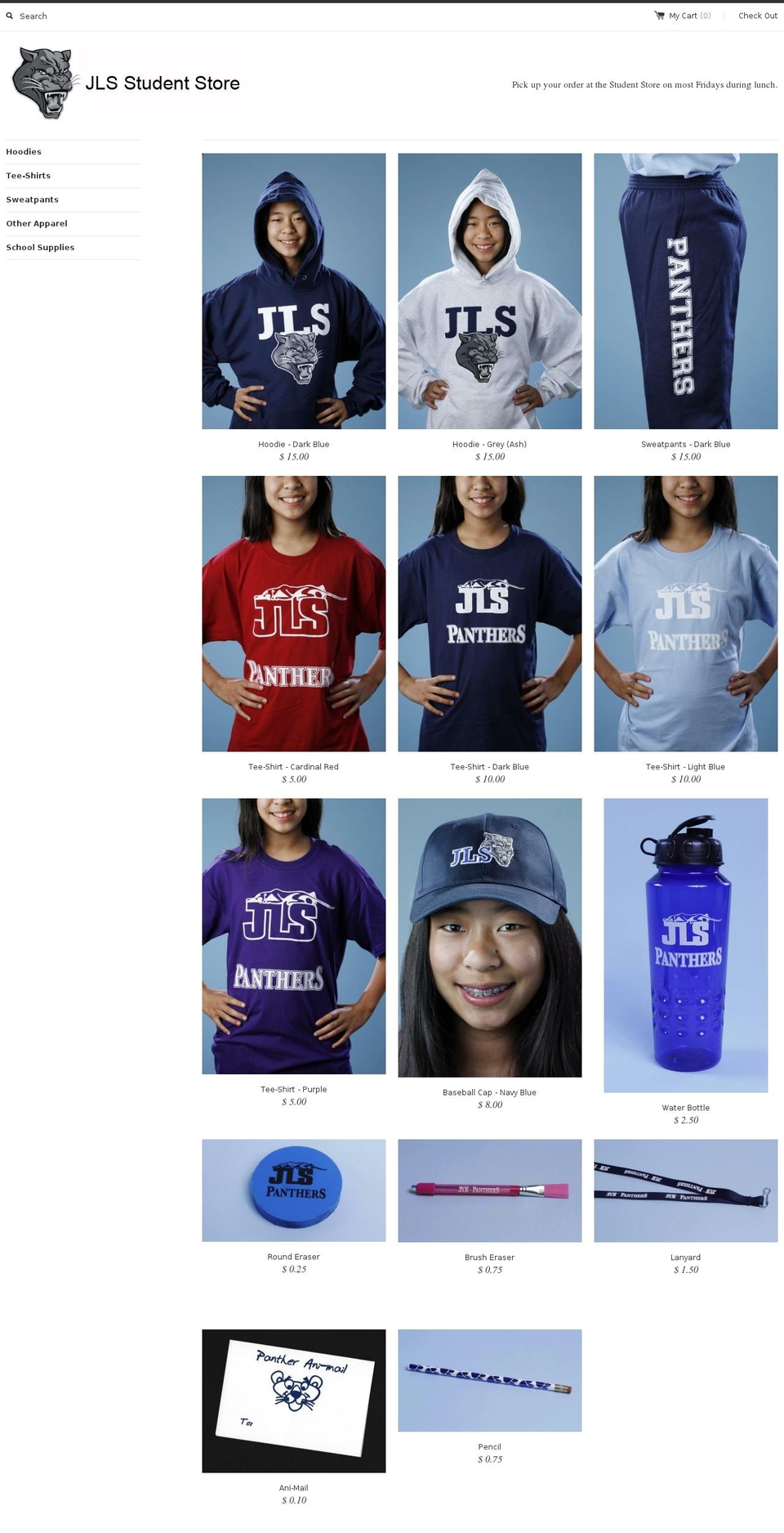 jlsstudentstore.com shopify website screenshot